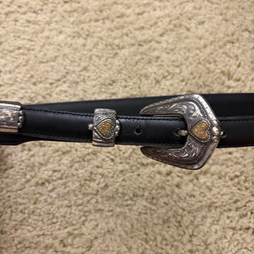 Tony lama black leather belt 26, xs